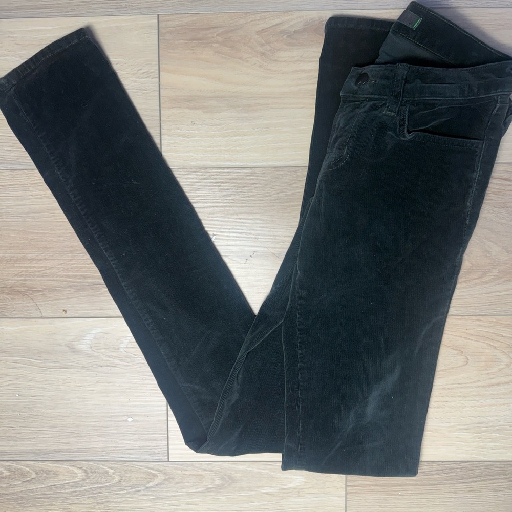 J Brand Black Corduroy Skinny Corduroy Pants Sz 25